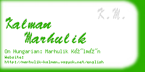 kalman marhulik business card